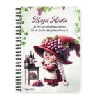 Személyre szabható - A legjobb borász manólány pohárral mintás A6-os füzet