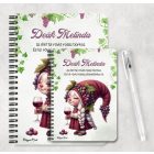 Személyre szabható - Cuki borász manó lány mintás A6-os füzet