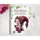 Személyre szabható - Cuki borász manó lány mintás A6-os füzet