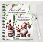 Személyre szabható - A legjobb borász manó és a vörös bor mintás A6-os füzet