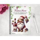 Személyre szabható - A legjobb borász manó és a vörös bor mintás A6-os füzet