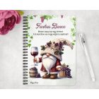 Személyre szabható - Cuki szüreti borász manó mintás A6-os füzet