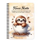 Személyre szabható - Mosolygós Kávés lajhár mintás füzet