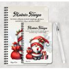 Személyre szabható - Cuki karácsonyi manó mintás A6-os füzet