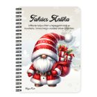 Személyre szabható - Puttonyos karácsonyi manó mintás A6-os füzet