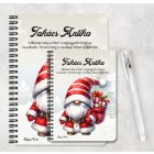 Személyre szabható - Puttonyos karácsonyi manó mintás A6-os füzet