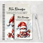 Személyre szabható -Karácsonyi manó sok-sok ajándékkal mintás A6-os füzet