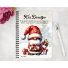 Személyre szabható -Karácsonyi manó sok-sok ajándékkal mintás A6-os füzet