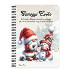 Személyre szabható - Karácsonyi manó és a hóember mintás A6-os füzet