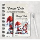 Személyre szabható - Karácsonyi manó és a hóember mintás A6-os füzet