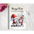 Személyre szabható - Karácsonyi manó és a hóember mintás A6-os füzet