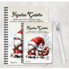 Személyre szabható - Karácsonyi manó és a szánkó mintás A6-os füzet