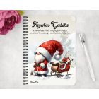 Személyre szabható - Karácsonyi manó és a szánkó mintás A6-os füzet