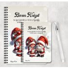 Személyre szabható - Éneklő karácsonyi manók mintás A6-os füzet