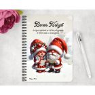 Személyre szabható - Éneklő karácsonyi manók mintás A6-os füzet