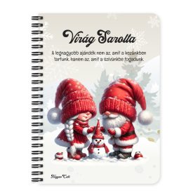   Személyre szabható - Építsünk hóembert, karácsonyi manók mintás füzet