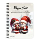 Személyre szabható - Forró csokis karácsonyi manók mintás A6-os füzet