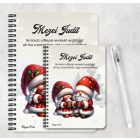 Személyre szabható - Forró csokis karácsonyi manók mintás A6-os füzet