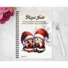 Személyre szabható - Forró csokis karácsonyi manók mintás A6-os füzet