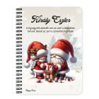 Személyre szabható - Ajándékozó karácsonyi manók mintás A6-os füzet