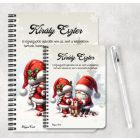 Személyre szabható - Ajándékozó karácsonyi manók mintás A6-os füzet