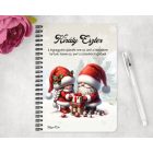 Személyre szabható - Ajándékozó karácsonyi manók mintás A6-os füzet