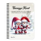 Személyre szabható - Korcsolyázó karácsonyi manók mintás A6-os füzet