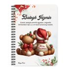 Személyre szabható - Karácsonyi Teddy maci - együtt (masni) mintás A6-os füzet