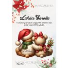 Személyre szabható - Karácsonyi Teddy maci - együtt (sál) mintás A6-os füzet