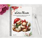 Személyre szabható - Karácsonyi Teddy maci - együtt (sál) mintás A6-os füzet