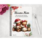 Személyre szabható - Karácsonyi Teddy maci - együtt (kantáros) mintás A6-os füzet