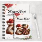 Személyre szabható - Karácsonyi Teddy maci - együtt (kockás masni) mintás A6-os füzet