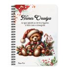 Személyre szabható - Karácsonyi Teddy maci (toboz) mintás A6-os füzet