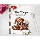 Személyre szabható - Karácsonyi Teddy maci (toboz) mintás A6-os füzet