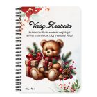 Személyre szabható - Karácsonyi Teddy maci (macival) mintás A6-os füzet
