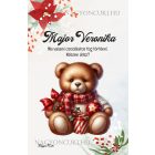 Személyre szabható - Karácsonyi Teddy maci (sál) mintás A6-os füzet