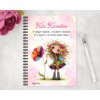 Személyre szabható - Nagyon édes virág tündér mintás A6-os füzet