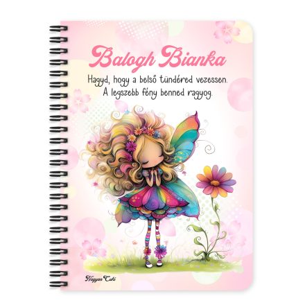 Személyre szabható - Cuki virág tündér mintás füzet