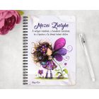 Személyre szabható - Cuki ibolya virágos tündér mintás A6-os füzet