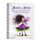 Személyre szabható - Kedves ibolya virágos tündér mintás A6-os füzet