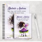 Személyre szabható - Kedves ibolya virágos tündér mintás A6-os füzet