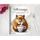 Személyre szabható - Kávézó capybara mintás A6-os füzet