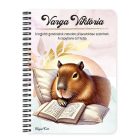 Személyre szabható - Könyvmoly capybara mintás A6-os füzet