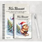 Személyre szabható - Vidám szánkós capybara mintás A6-os füzet