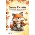 Személyre szabható - Cuki őszi kávézós róka mintás A6-os füzet