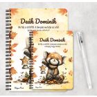 Személyre szabható - Cuki őszi vöröspanda és a lámpás mintás A6-os füzet