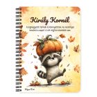 Személyre szabható - Cuki őszi mosómedve és a tök mintás A6-os füzet