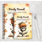 Személyre szabható - Cuki őszi mosómedve és a tök mintás A6-os füzet