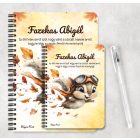 Személyre szabható - Cuki őszi repülő mókus mintás A6-os füzet