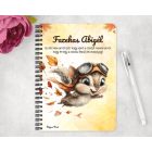 Személyre szabható - Cuki őszi repülő mókus mintás A6-os füzet